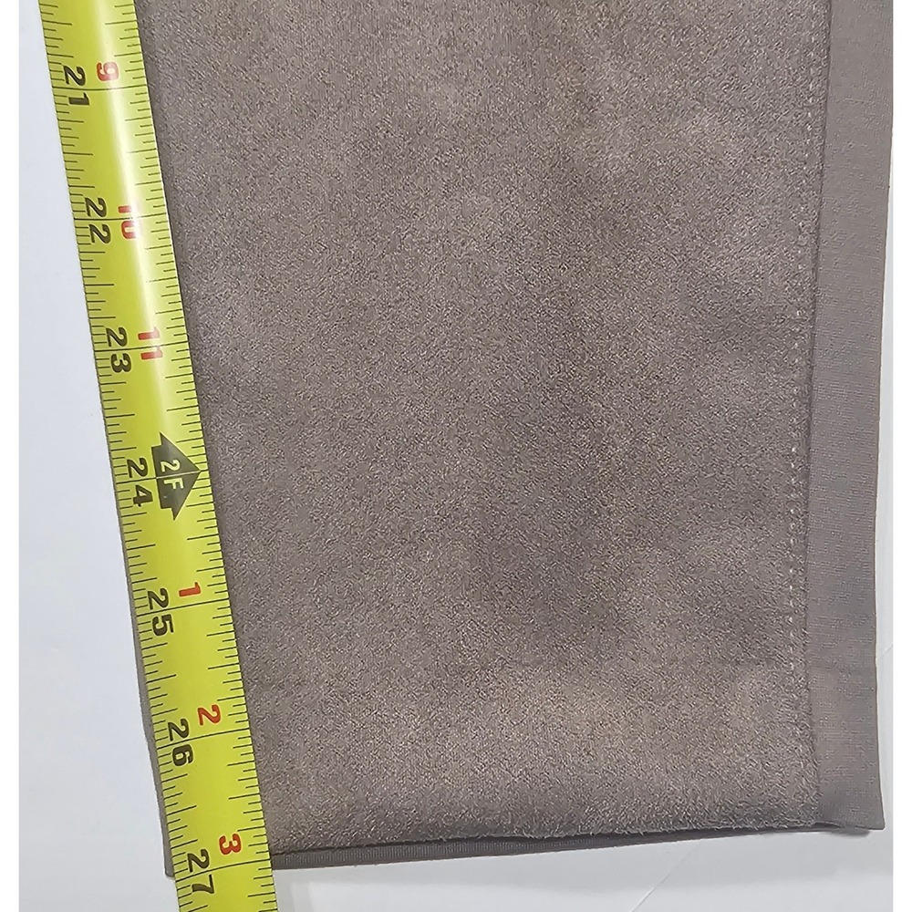 Chico's Taupe Faux Suede Leggings Slim Fit Pull On Pants Size 3 Regular US 16R - Picture 7 of 11